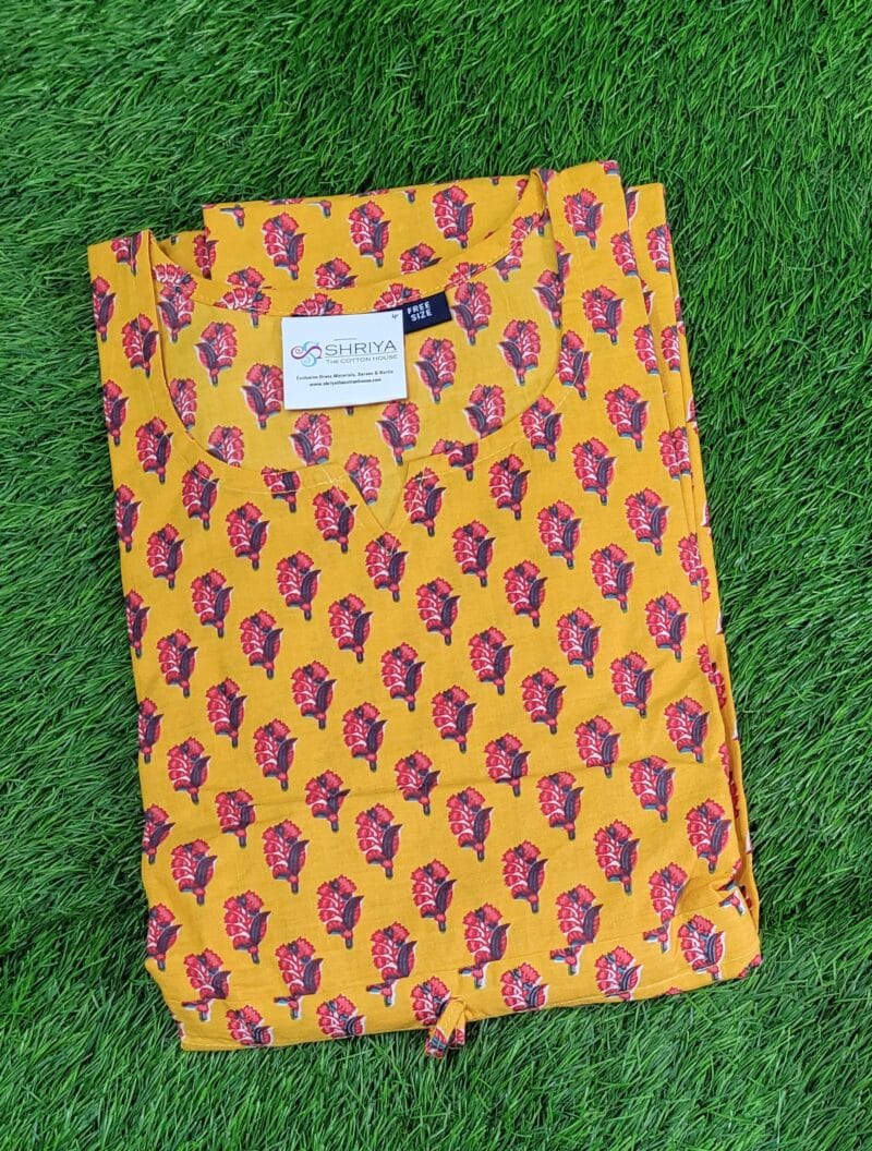Premium quality printed designer cotton Kafthan Nighties - free size