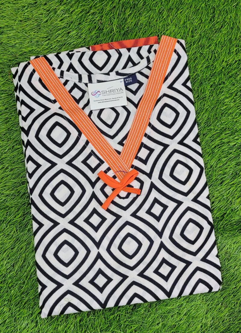 Premium quality printed designer cotton Kafthan Nighties - free size
