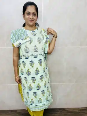 Printed cotton top with Printed cotton bottom