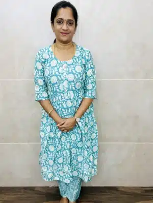 Ready to wear Nyra Cut printed muslin silk top with printed muslin silk bottom