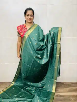 Printed semi tussar saree with semi tussar blouse