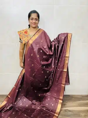 Printed semi tussar saree with semi tussar blouse