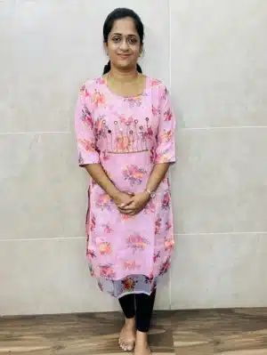 Ready to wear Digital printed Organza top