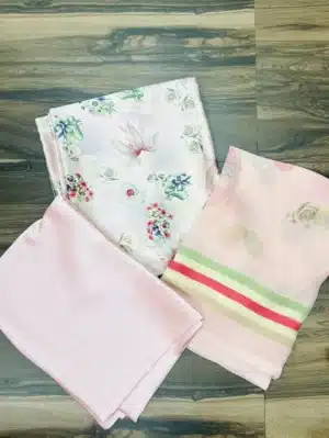 Printed crepe top with printed chiffon dupatta and printed crepe bottom
