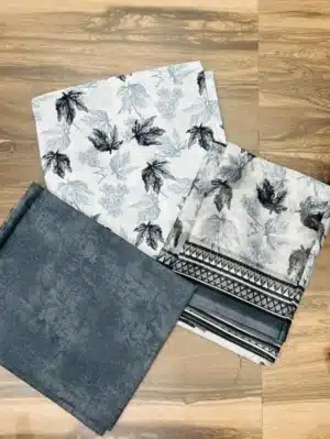 Printed crepe top with printed chiffon dupatta and printed crepe bottom