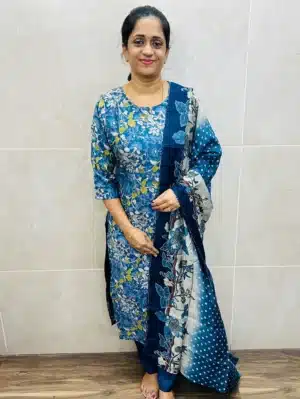 Premium muslin silk top(cotton lining)paired with muslin silk dupatta and muslin silk bottom(straight cut)
