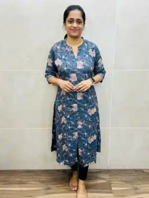 Printed soft rayon top with all over Potli work (Aline pattern)