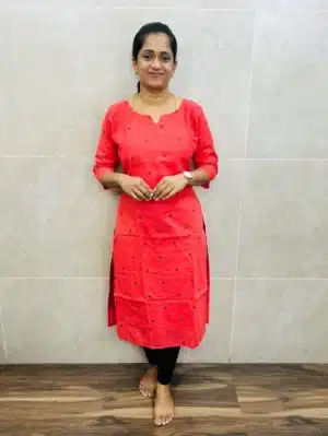 Pure cotton top(cotton lining) with allover thread woven buttas(straight cut)