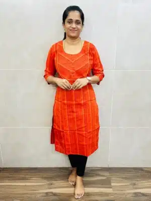 Pure handloom cotton top (cotton lining) with allover thread weavings (straight cut)