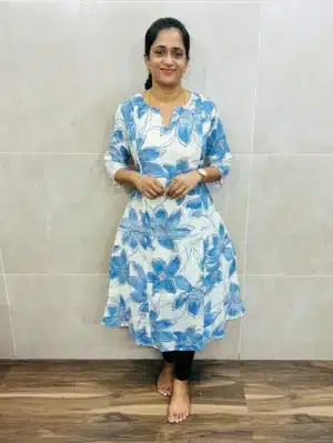 Premium cotton top (cotton lining) with all over fancy prints (Aline panel cut)