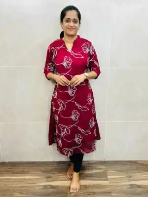 Soft crush silk top (full crepe lining) with allover designer embroidery work (Aline pattern)