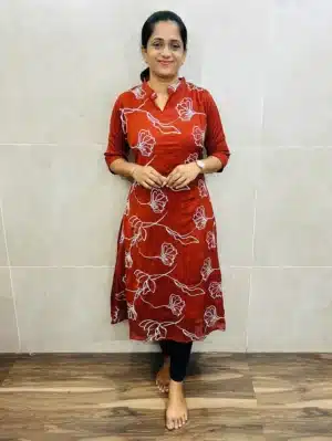 Soft crush silk top (full crepe lining) with allover designer embroidery work (Aline pattern)