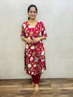 Printed jaipur cotton top(cotton lining) paired with cotton bottom(straight cut)