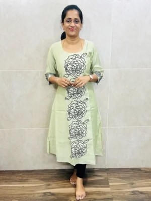 Soft silk top (cotton lining) with exclusive designer embroidered work on top and sleeves (Aline pattern)