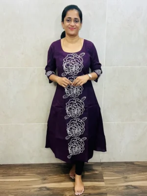 Soft silk top (cotton lining) with exclusive designer embroidered work on top and sleeves (Aline pattern)