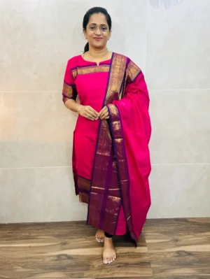 Kanchi cotton top (cotton lining) paired with Kanchi cotton dupatta