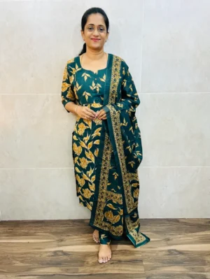 Printed Jaipur cotton top (cotton lining) paired with printed cotton dupatta and cotton bottom (straight cut)