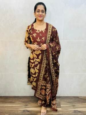Printed Jaipur cotton top (cotton lining) paired with printed cotton dupatta and cotton bottom (straight cut)