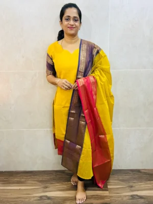 Kanchi cotton top (cotton lining) paired with Kanchi cotton dupatta