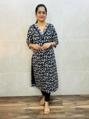 Handblock printed pure cotton top with cotton lining(straight cut)